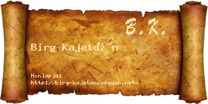 Birg Kajetán névjegykártya